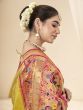 Glamorous Yellow Zari Weaving Silk Haldi Wear Paithani Saree
