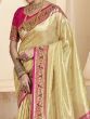 Stunning Beige Zari Weaving Silk Festival Wear Paithani Saree With Blouse
