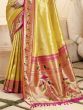 Fabulous Yellow Zari Weaving Silk Paithani Saree With Blouse