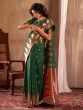 Fascinating Green Zari Weaving Banarasi Silk Festive Wear Saree