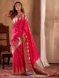 Bewitching Pink Zari Weaving Banarasi Silk Function Wear Saree