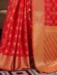 Marvelous Red Zari Weaving Silk Function Wear Saree With Blouse