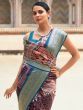 Beautiful Multi-Color Digital Printed Silk Festival Wear Saree With Blouse