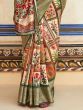 Stunning Multi-Color Digital Printed Festival Wear Silk Saree With Blouse