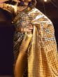 Astonishing Grey & Golden Zari Weaving Organza Festival Wear Saree