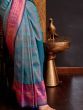 Astonishing Sky-Blue Weaving Silk Function Wear Saree With Blouse