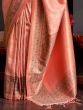 Enchanting Peach Weaving Silk Festival Wear Saree With Blouse
