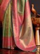 Adorable Green Weaving Silk Wedding Wear Saree With Blouse
