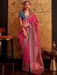 Precious Pink Weaving Silk Reception Wear Saree With Blouse