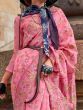 Gorgeous Pink Floral Weaving Organza Saree With Blouse