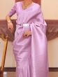 Dazzling Lavender Zari Weaving Silk Festival Wear Saree With Blouse

