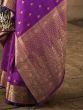 Outstanding Purple Zari Weaving Silk Traditional Saree With Blouse