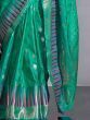 Astonishing Teal Green Zari Weaving Silk Festival Wear Saree With Blouse