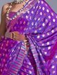 Wonderful Purple Zari Weaving Silk Wedding Wear Saree With Blouse