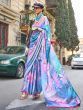 Attractive Multi-Color Floral Printed Satin Event Wear Saree With Blouse