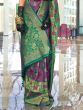 Pleasant Pink & Green Zari Weaving Silk Wedding Saree With Blouse