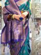 Stunning Sea-Green Zari Weaving Silk Festival Wear Saree With Blouse