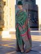 Glamorous Green Weaving Organza Festival Wear Saree With Blouse