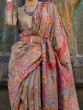 Mesmerizing Brown Weaving Organza Traditional Saree With Blouse