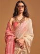 Adorable Cream Zari Weaving Silk Festival Wear Saree With Blouse