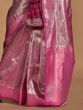 Fantastic Pink Zari Woven Silk Festival Wear Saree With Blouse