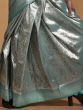 Attractive Turquoise Zari Weaving Silk Wedding Wear Saree With Blouse