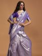 Wonderful Purple Zari Woven Silk Function Wear Saree With Blouse

