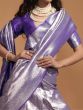 Wonderful Purple Zari Woven Silk Function Wear Saree With Blouse
