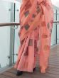 Glamorous Peach Digital Printed Tissue Silk Saree With Blouse