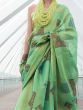 Lovely Green Digital Printed Tissue Silk Event Wear Saree With Blouse