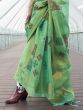 Lovely Green Digital Printed Tissue Silk Event Wear Saree With Blouse