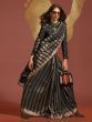 Lovely Black Zari Weaving Viscose Reception Wear Saree With Blouse