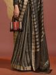 Lovely Black Zari Weaving Viscose Reception Wear Saree With Blouse
