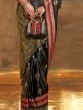 Stunning Black Zari Weaving Satin Reception Wear Saree With Blouse