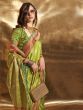 Amazing Green Zari Weaving Satin Traditional Saree With Blouse