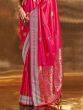 Excellent Pink Zari Weaving Satin Festival Wear Saree With Blouse