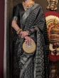 Fascinating Black Zari Weaving Satin Saree With Blouse