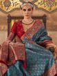 Marvelous Blue Weaving Silk Wedding Wear Saree With Blouse