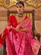 Wonderful Pink Weaving Silk Function Wear Saree With Blouse
