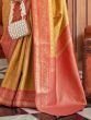 Captivating Yellow Zari Woven Silk Haldi Wear Saree With Blouse