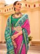 Stunning Pink Digital Printed Silk Festival Wear Saree With Blouse