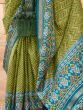 Incredible Green Digital Printed Silk Event Wear Saree With Blouse