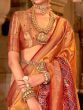 Ravishing Orange Zari Weaving Silk Function Wear Saree With Blouse
