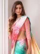 Enchanting Multi-Color Digital Printed Satin Saree With Blouse