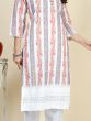 Charming White Floral Printed Georgette Readymade Kurti