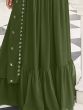 Beautiful Green Embroidered Georgette Mehendi Wear Lehenga Choli