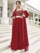 Stunning Red Sequins Georgette Party Wear Lehenga Choli With Dupatta