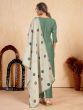 Incredible Mint Green Embroidered Silk Function Wear Pant Suit 