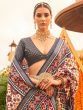 Incredible Cream Patola Printed Silk Festival Wear Saree With Blouse