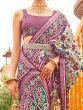 Lovable Off-White & Purple Patola Printed Silk Function Wear Saree